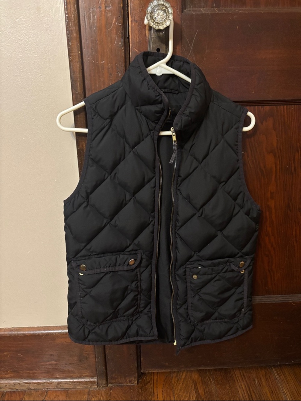 J. Crew Black Quilted Puffer Vest